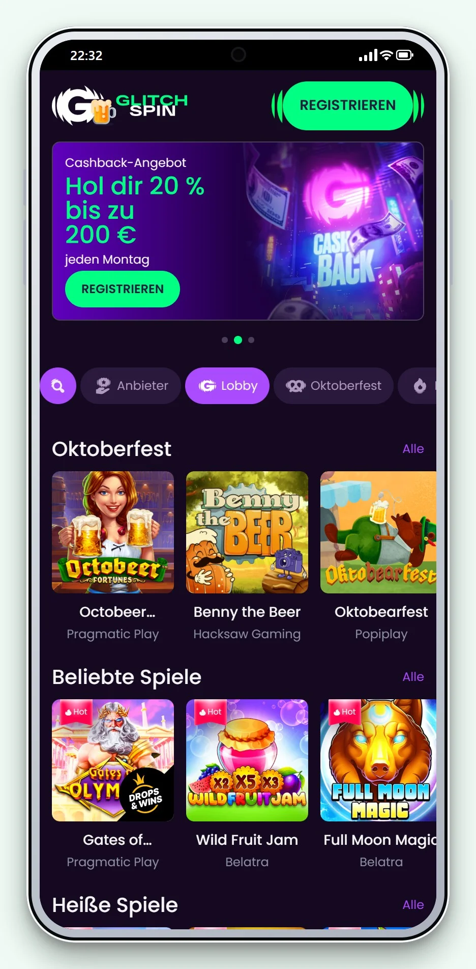 casino astropay: GlitchSpin Casino am Handy