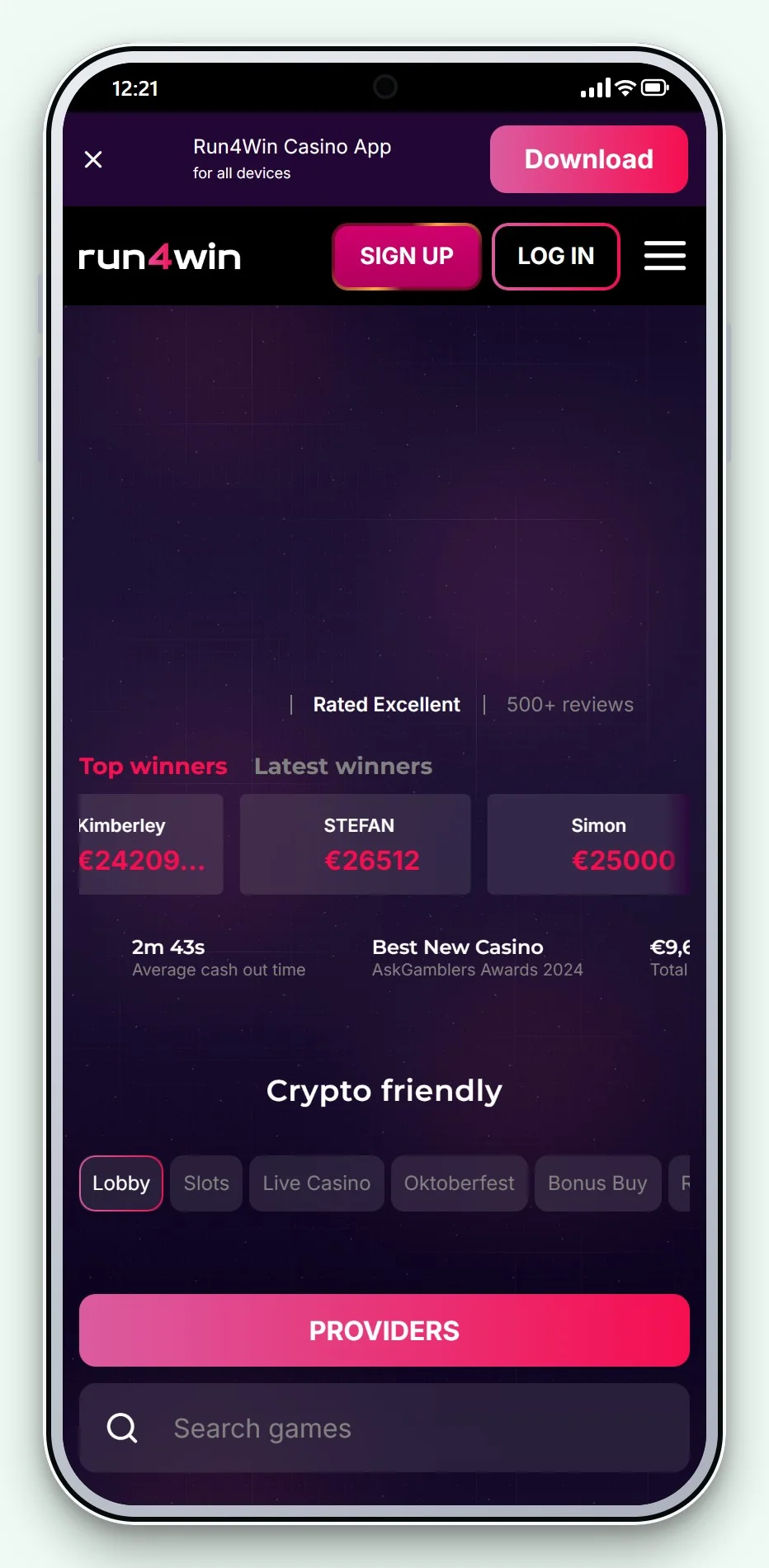 best astropay casinos australia: Run4Win on a phone