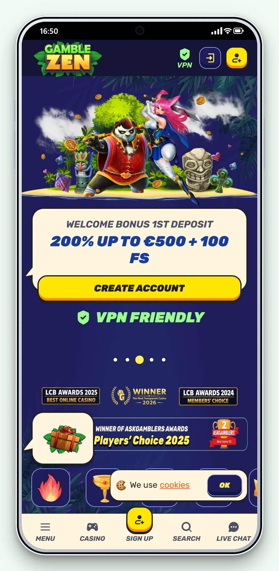 casino AstroPay: Gamblezen Casino mobile site, the lobby