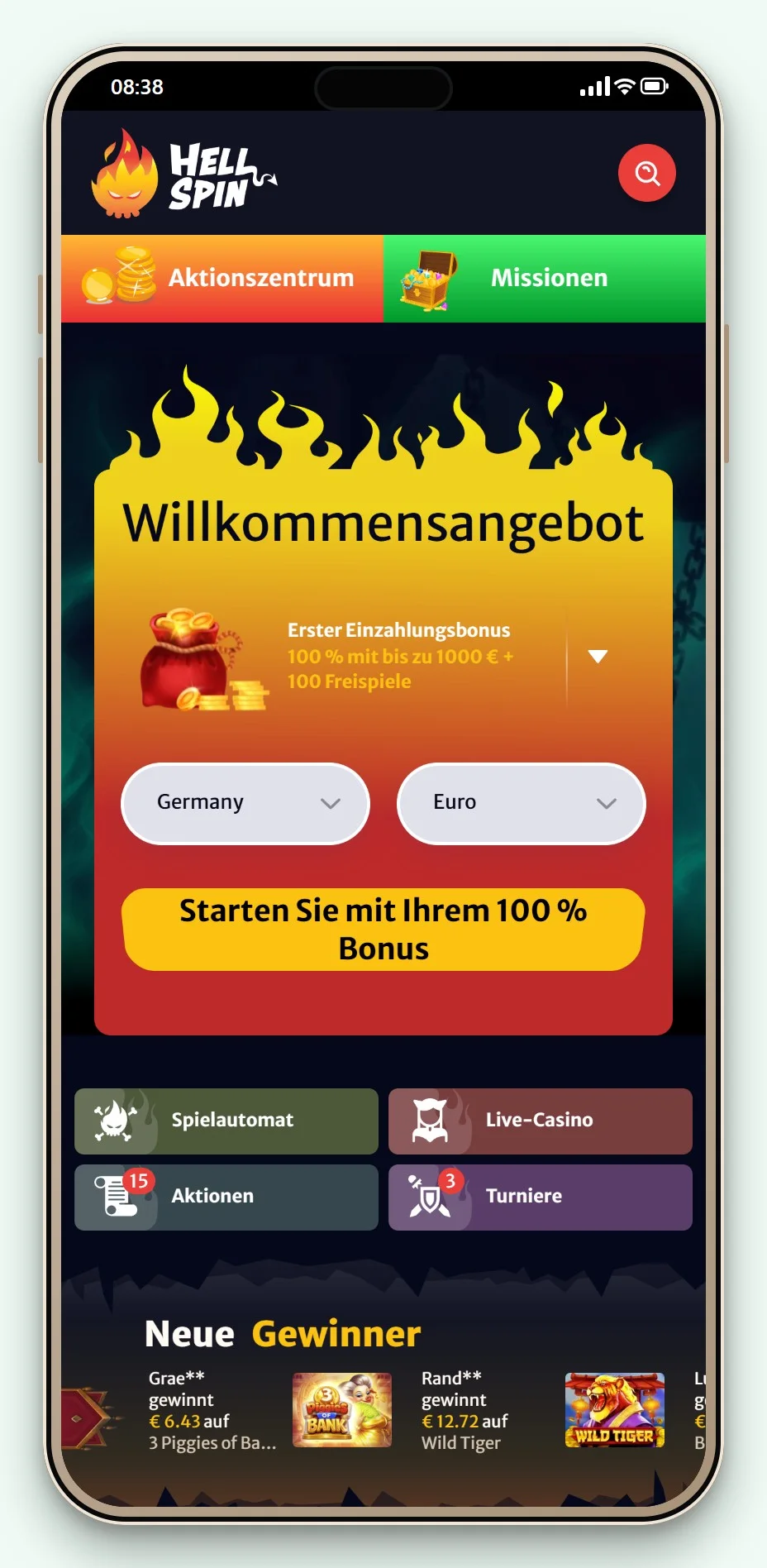 online casino astropay: HellSpin mobile Version, Lobby