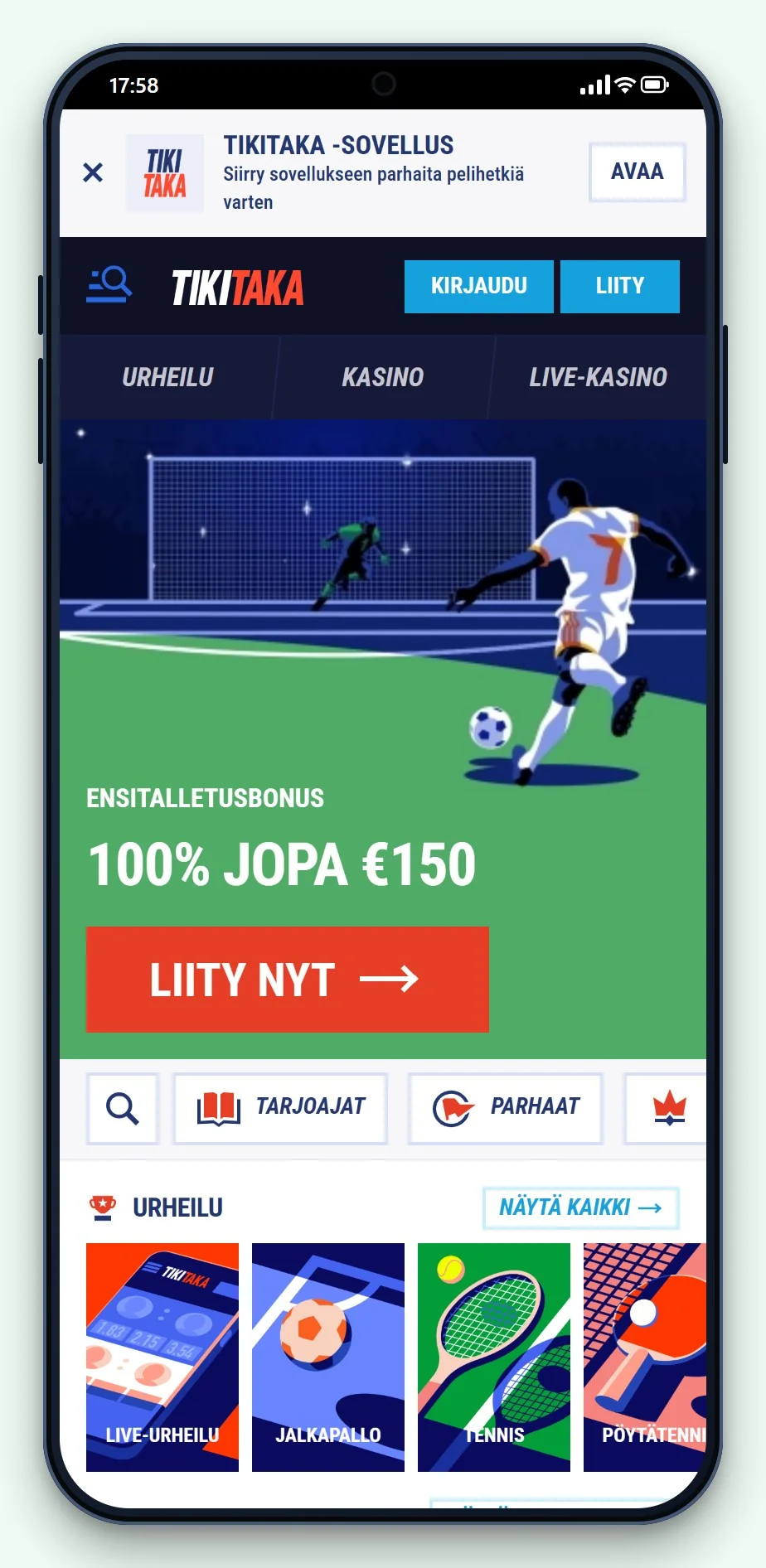 astropay kasino: TikiTaka mobiiliversio, aula
