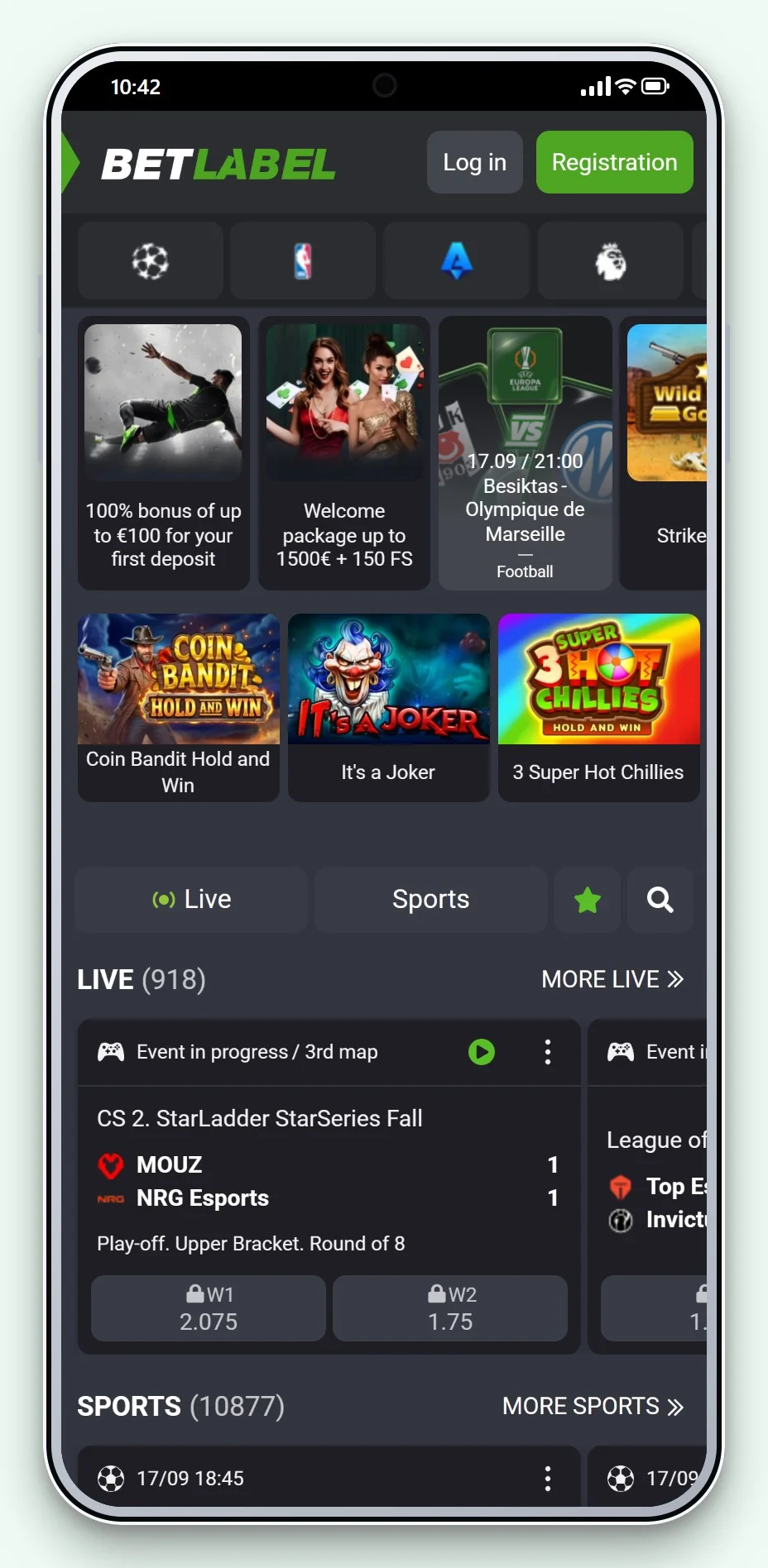 casino med astropay: BetLabel mobilversion, lobbyn
